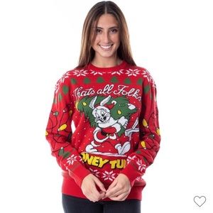 Looney Tunes Bugs Bunny Ugly Christmas Sweater Size XL